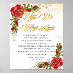 Elegante türkische Rote Rosen Begräbniszeichen Poster