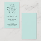 Elegante türkisfarbene Abstrakte Blume Moderne Visitenkarte (Vorne/Hinten)