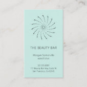 Elegante türkisfarbene Abstrakte Blume Moderne Visitenkarte (Vorderseite)