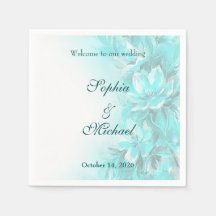Elegante türkisfarbene florale Hochzeit