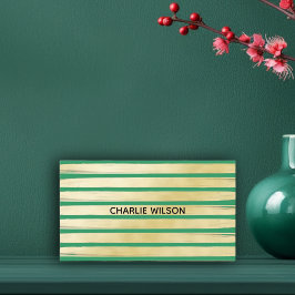 Elegante türkisfarbene Goldfolienfarbe gestreift Visitenkarte