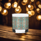 Elegante türkisfarbene Kupfer-Blume Whiskyglas