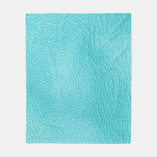 Elegante türkisfarbene Ledertextur Fleecedecke (Vorderseite)
