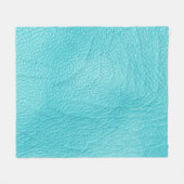 Elegante türkisfarbene Ledertextur Fleecedecke (Vorderseite (Horizontal))