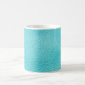 Elegante türkisfarbene Ledertextur Kaffeetasse (Mittel)