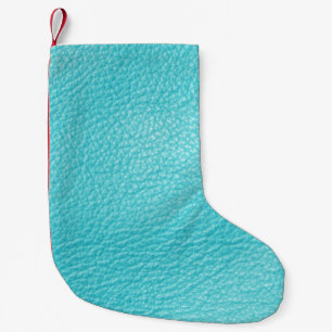Elegante türkisfarbene Ledertextur Kleiner Weihnachtsstrumpf