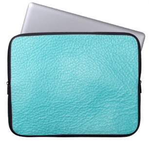 Elegante türkisfarbene Ledertextur Laptopschutzhülle