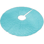 Elegante türkisfarbene Ledertextur Polyester Weihnachtsbaumdecke (Schrägansicht)