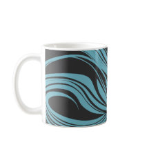 Elegante, türkisfarbene Linien auf schwarz