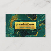 Elegante türkisfarbene Marmorkunst Imitate Gold Gl Visitenkarte (Vorderseite)