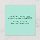 Elegante türkisfarbene Muschel mit Wasserwirbel ma Quadratische Visitenkarte (Rückseite)