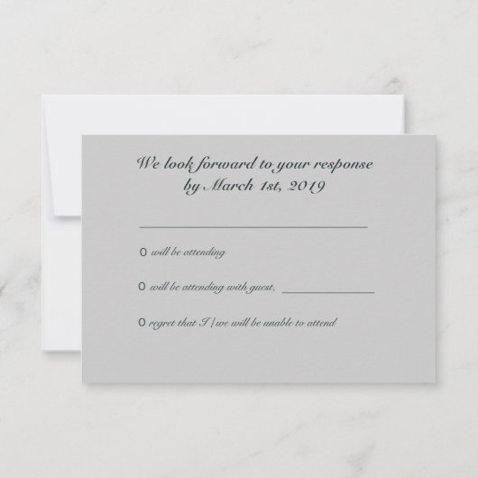 Elegante türkisfarbene Rose auf Warm Gray UAWG RSVP Karte (Rückseite)