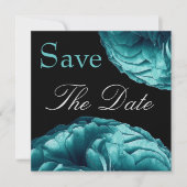 Elegante türkisfarbene Rose Hochzeit speichern Sie Save The Date (Vorderseite)