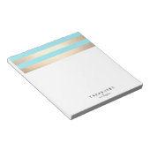 Elegante türkisfarbene Streifen Notizblock (angewinkelt)