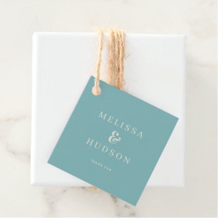 Elegante Türkisfarbene Typografische Dankbarkeit Geschenkanhänger