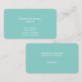 Elegante türkisfarbene Visitenkarte (Vorne/Hinten)