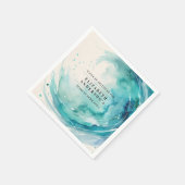 Elegante türkisfarbene Wasserfarbe Serviette (Ecke)