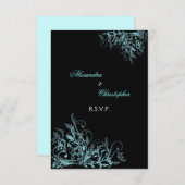 Elegante türkisfarbene Wirbel Hochzeit RSVP (Vorne/Hinten)