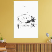 Elegante Turntable mit Notes Sketch - Premium Leinwanddruck (Insitu (Wohnzimmer))