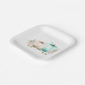 Elegante Turquoise Pumpkin Baby Shower Paper Telle Pappteller (Gewinkelt)