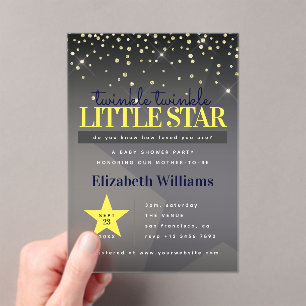 Elegante Twinkle Twinkle Little Star Baby Shower Acryleinladungen
