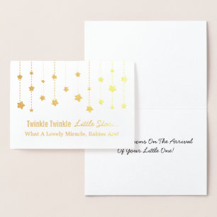 Elegante Twinkle Twinkle Little Star Gold Foil Folienkarte