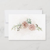 Elegante Two Pink Roses Vintage Hochzeit  RSVP Karte (Rückseite)