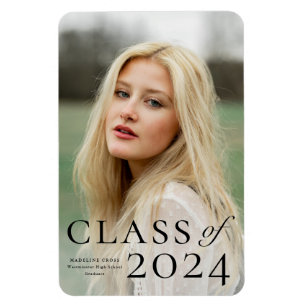 Elegante Typo-Foto-Abschlussankündigung Magnet