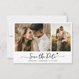 Elegante Typografie 2 Foto Wedding Rettete The Save The Date