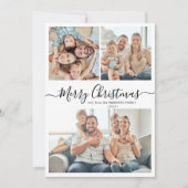 Elegante Typografie 3 Multi-Foto Weihnachten (Vorderseite)