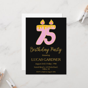 Elegante Typografie 75. Geburtstagseinladungen Einladung