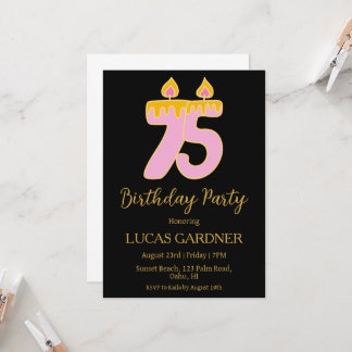 Elegante Typografie 75. Geburtstagseinladungen Einladung