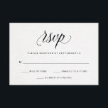 Elegante Typografie auf dem Aquarellpapier-UAWG RSVP Karte<br><div class="desc">Diese einfachen und minimalen Hochzeitskarten sind mit schwarzer Kalligraphie auf weißem,  Imitat Aquarellpapier-Hintergrund ausgestattet.</div>