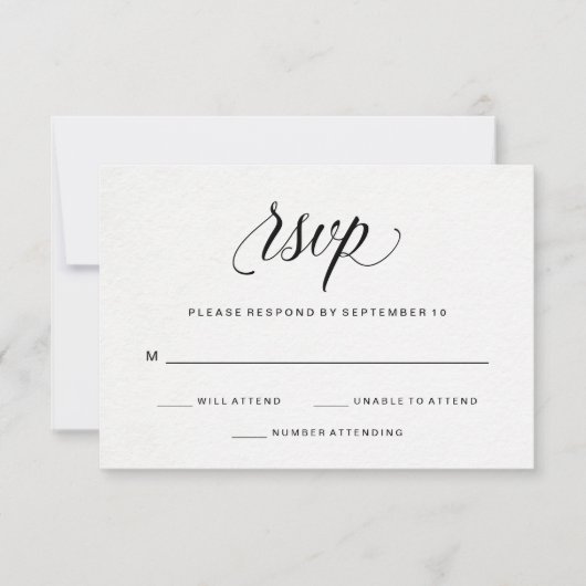 Elegante Typografie auf dem Aquarellpapier-UAWG RSVP Karte (Vorderseite)