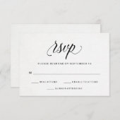 Elegante Typografie auf dem Aquarellpapier-UAWG RSVP Karte (Vorne/Hinten)
