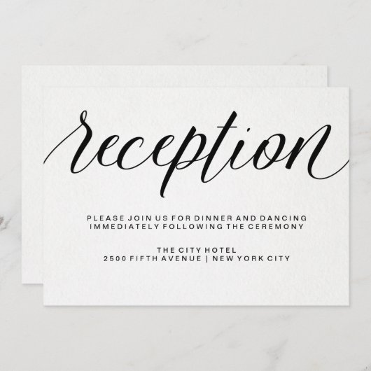 Elegante Typografie auf dem Empfang Wasserfarbpapi Einladung (Vorne/Hinten)