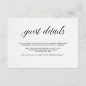 Elegante Typografie auf Wasserfarbpapier | Details Begleitkarte (Vorderseite)