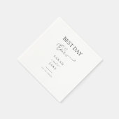 Elegante Typografie: BEST DAY JE Hochzeit Serviette (Ecke)