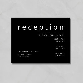 Elegante Typografie Black Wedding Begleitkarte