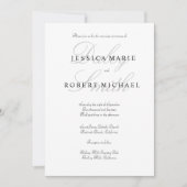 Elegante Typografie Black & White Wedding Einladung (Vorderseite)