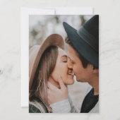 Elegante Typografie Blue Gold Foto Hochzeit Save The Date (Rückseite)