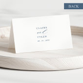 Elegante Typografie Blue Wedding Platzkarten Tischnummer