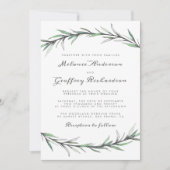 Elegante Typografie Botanische Woodland-Hochzeit Einladung (Vorderseite)