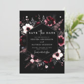 Elegante Typografie Burgundy Wedding Save The Date (Stehend Vorderseite)