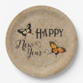 Elegante Typografie Butterfly Stars Rustikales Neu Pappteller (Vorderseite)