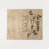 Elegante Typografie Butterfly Stars Rustikales Neu Wandteppich (Vorderseite (Horizontal))