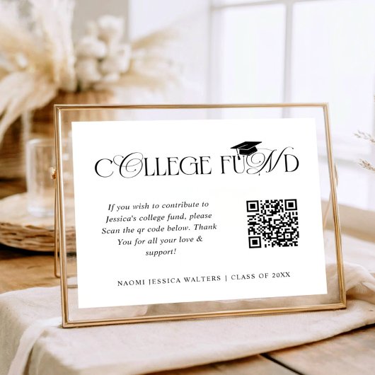 Elegante Typografie Collage Fonds QR CODE Abschlus Poster