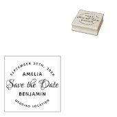 Elegante Typografie Custom Wedding Save the Date Gummistempel (Stempel)