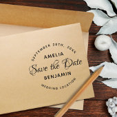 Elegante Typografie Custom Wedding Save the Date Gummistempel
