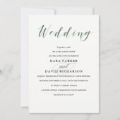 Elegante Typografie | Deep Green Wedding Einladung (Vorderseite)